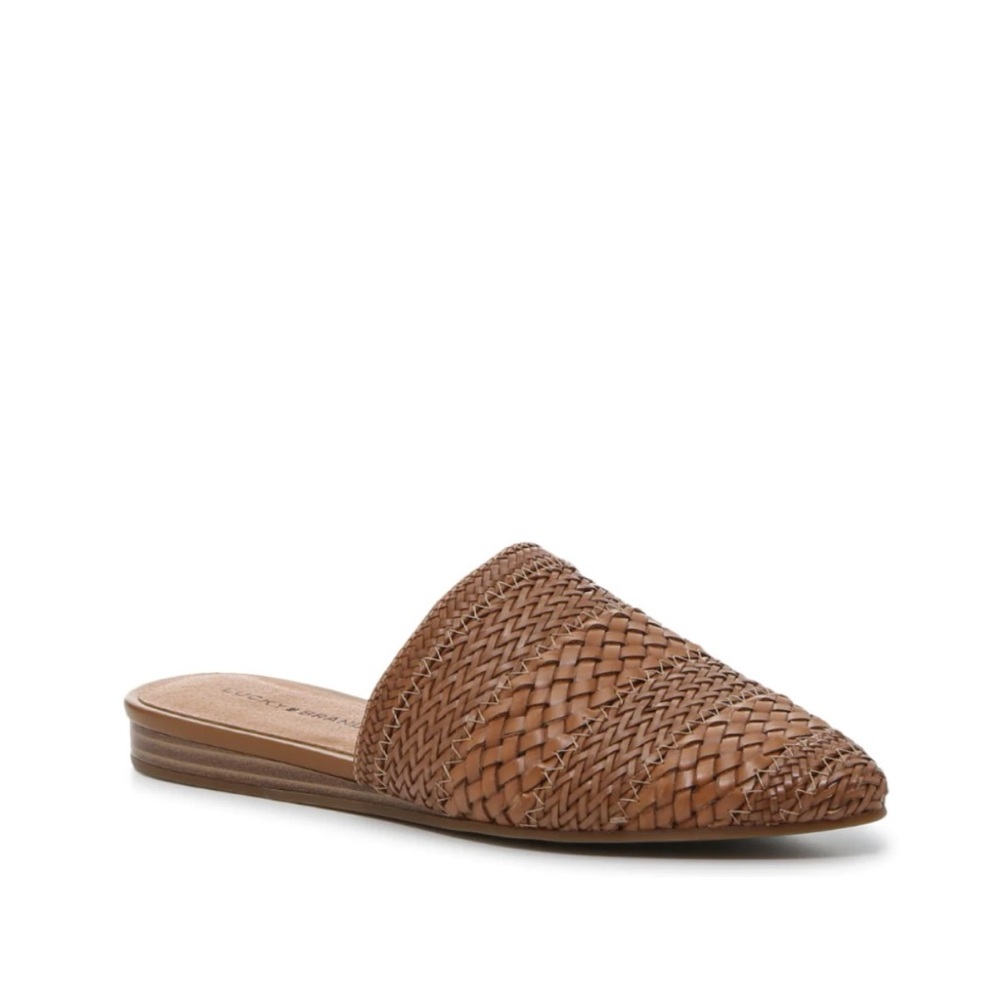 Lucky Brand Tan Woven Slip-On Mules